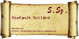 Stefanik Szilárd névjegykártya
